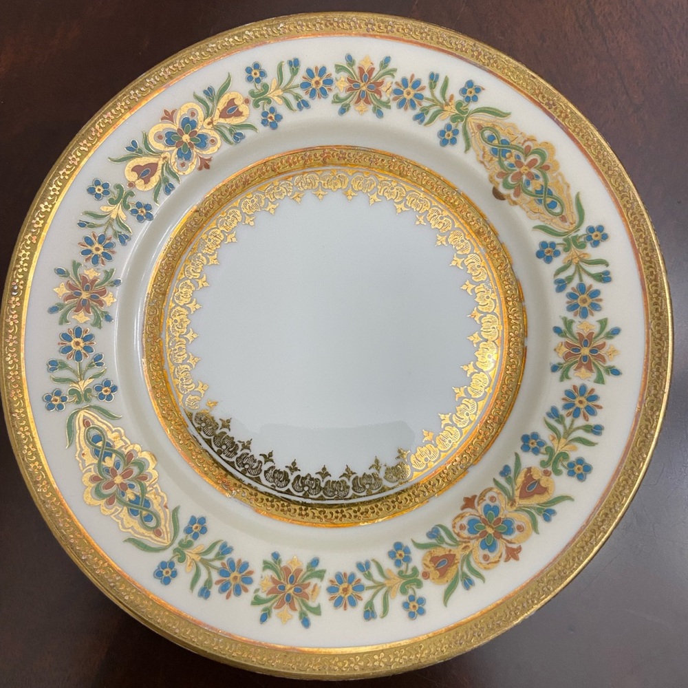 Antique Elegant C.A.R. Fabrique En France Flowering 5 Dinner Plates 6”